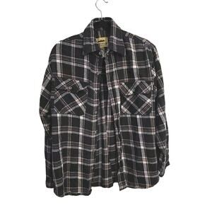 Kilimanjaro Blue Plaid Flannel Long Sleeve Button Down Shirt Men's Size Medium